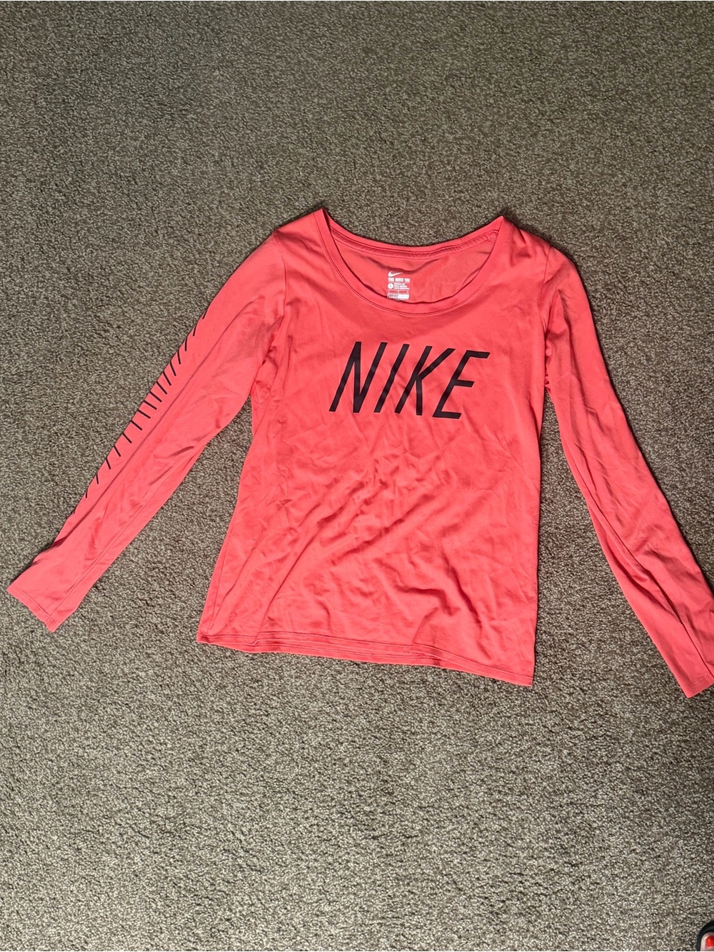Nike Coral Pink Long Sleeve Logo Tee